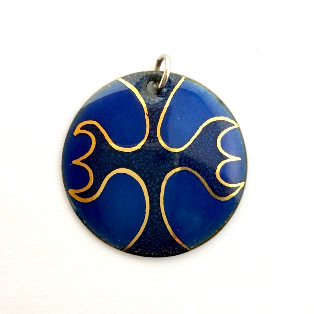 Jules Perrier vintage modernist enamel pendant